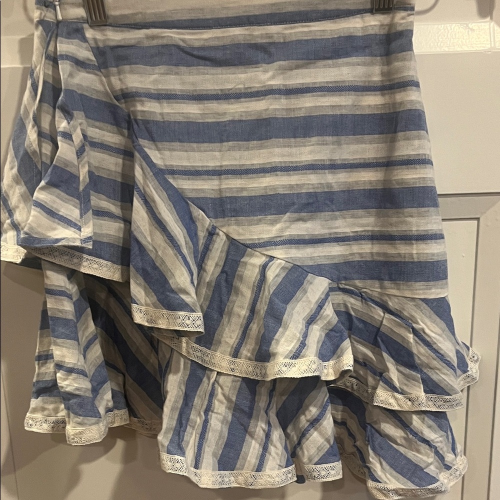 Tularosa Blue and White Striped Mini Skirt